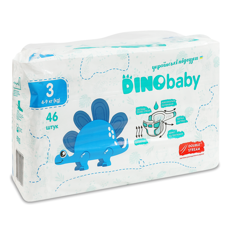 Підгузки 3 4-9кг 46шт DinoBaby