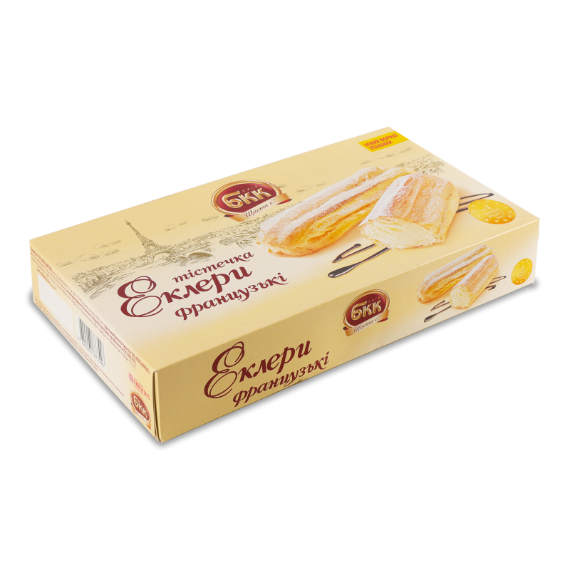 Тістечка Еклери французькі 330г коробка БКК