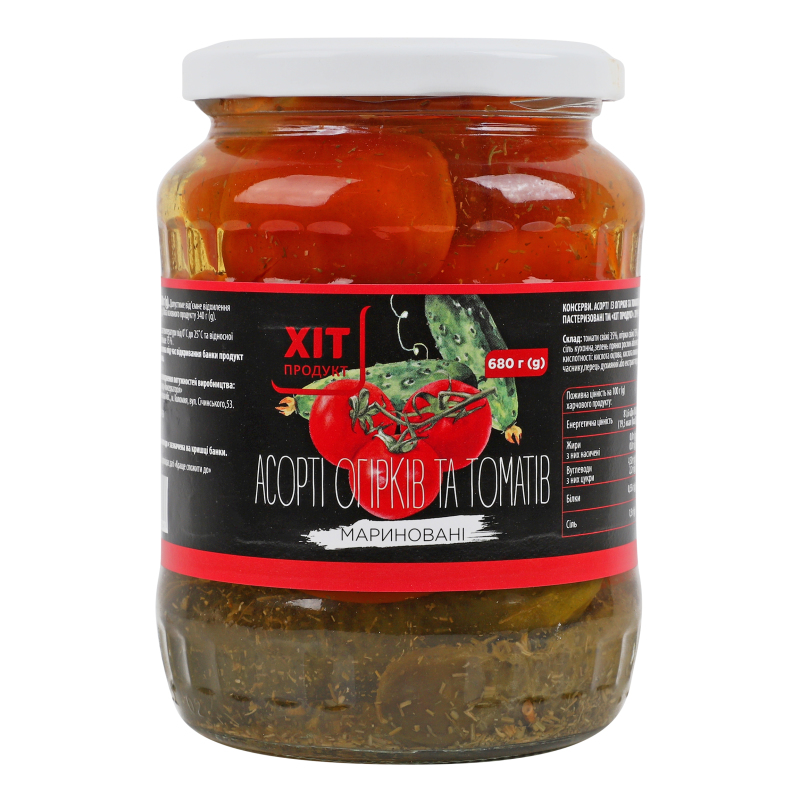 Асорті із огірків та томатів мариноване Хіт продукт с/б