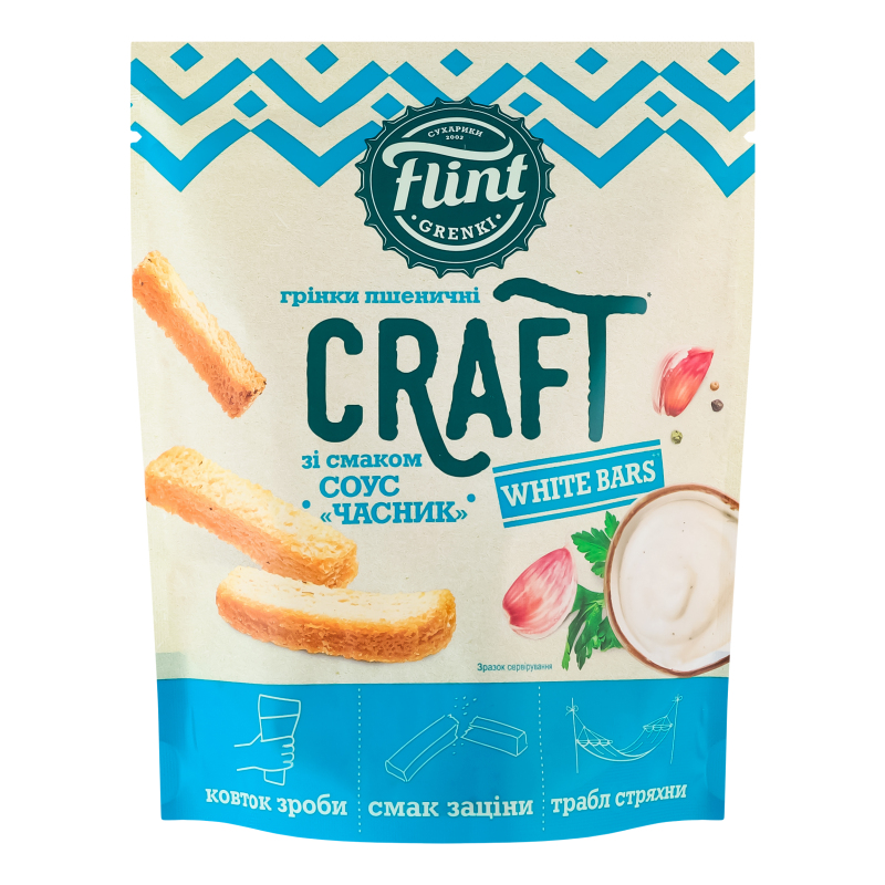 Грінки пшеничні Соус часник Craft Flint д/п