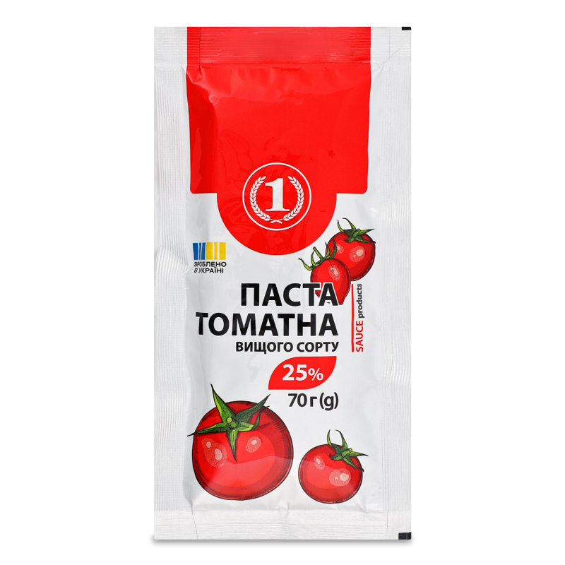 Паста томатна 25% 70г саше ТМ “1”