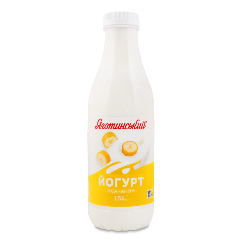 Йогурт питний з бананом 1,5% 750г пет Яготинський