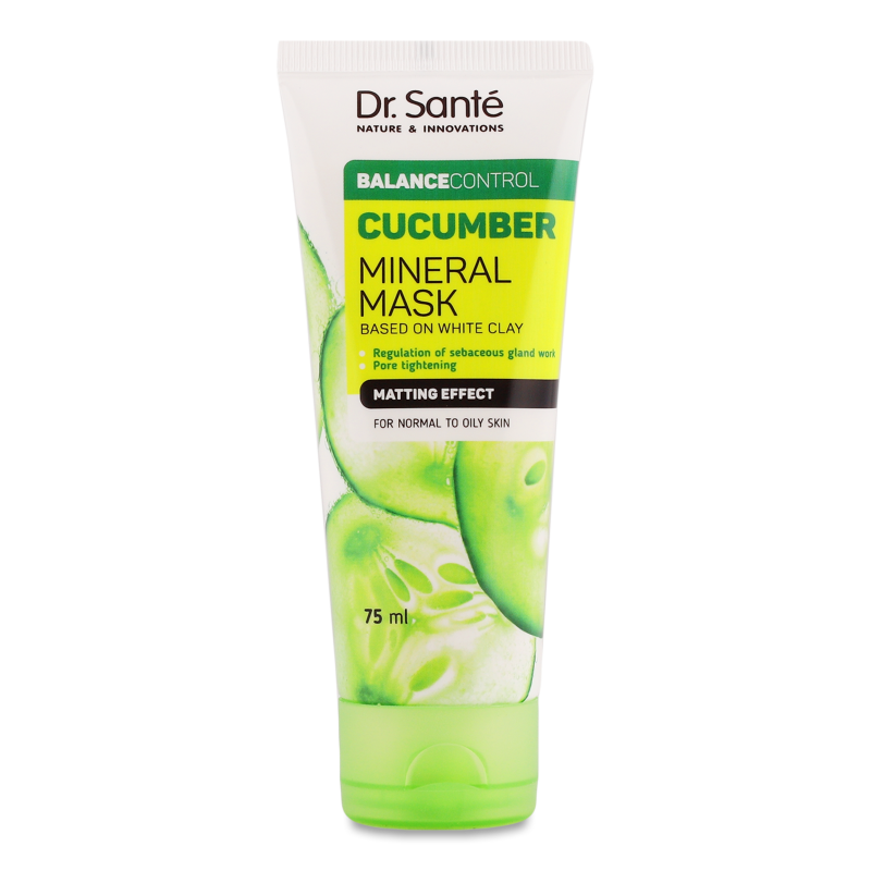 Маска д/обличчя мінеральна Balance Control Екстракт огірка 75мл Dr.Sante