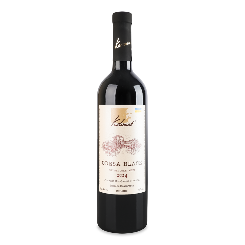 Вино Одеське чорне червоне сухе 13,5% 0,75л  Колоніст