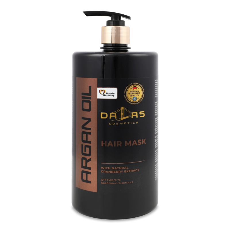 Маска д/волосся Арган оіл з натуральним екстрактом журавлини 900мл з дозатором Далас