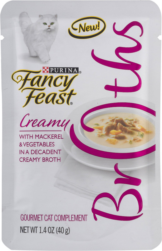 Purina Fancy Feast Broths Creamy With Mackerel & Vegetables Gourmet Cat Complement Fancy Feast