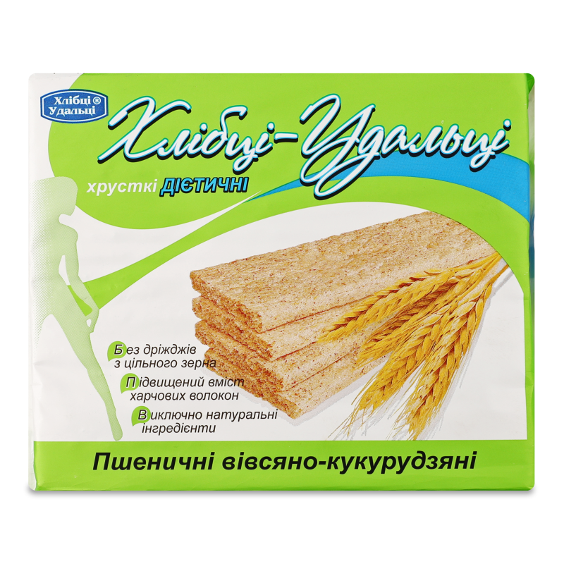 Хлібці пшенично-вівсяно кукурудзяні 100г Хлібці Удальці