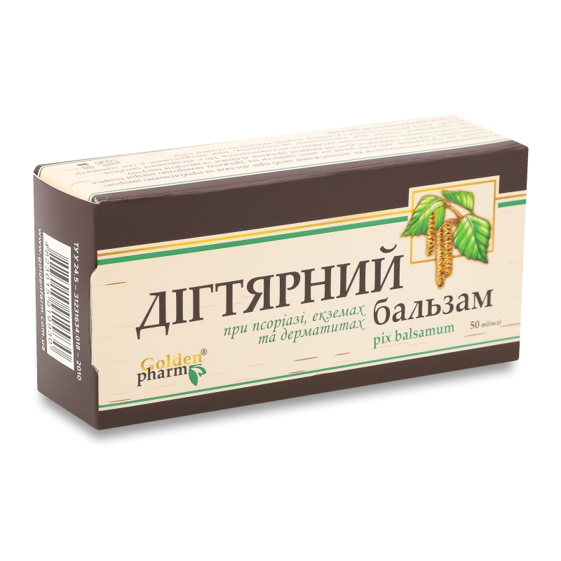 Бальзам Дігтярний при псоріазі екземах та дерматитах 50мл Голден фарм