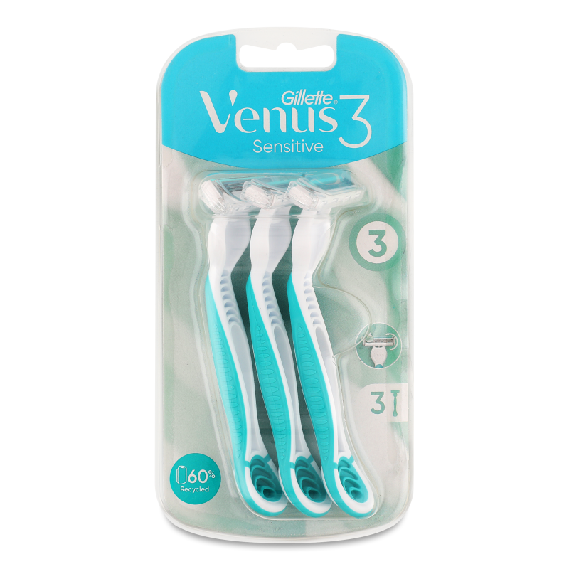 Станок одноразовий Венус 3 Сенситів 3шт Джилет