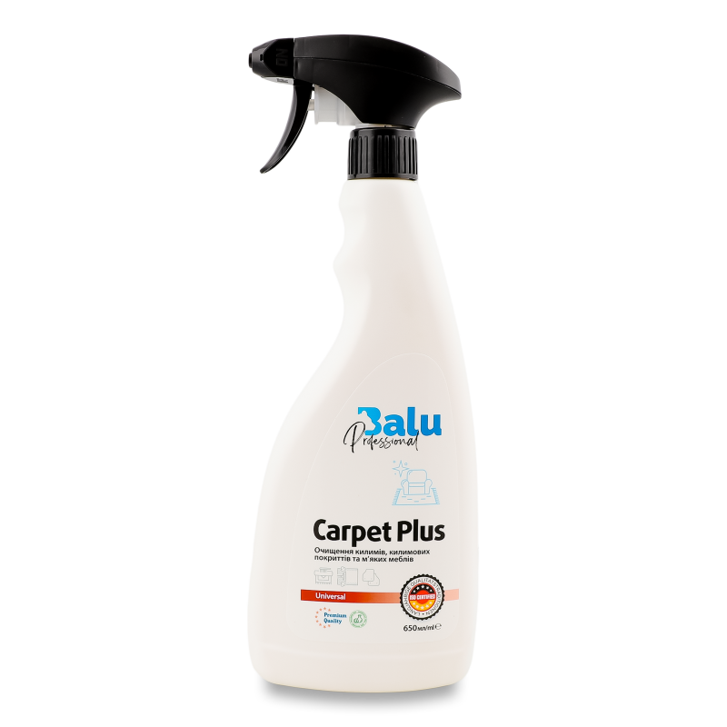 Засіб д/чистки килимів килимових покриттів та м”яких меблів Carpet Plus 650мл з розпилювачем Balu