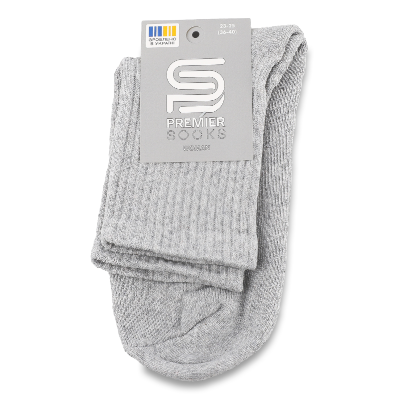 Шкарпетки жіночі махровий слід з високою резинкою класичні р.23-25 Premier Socks