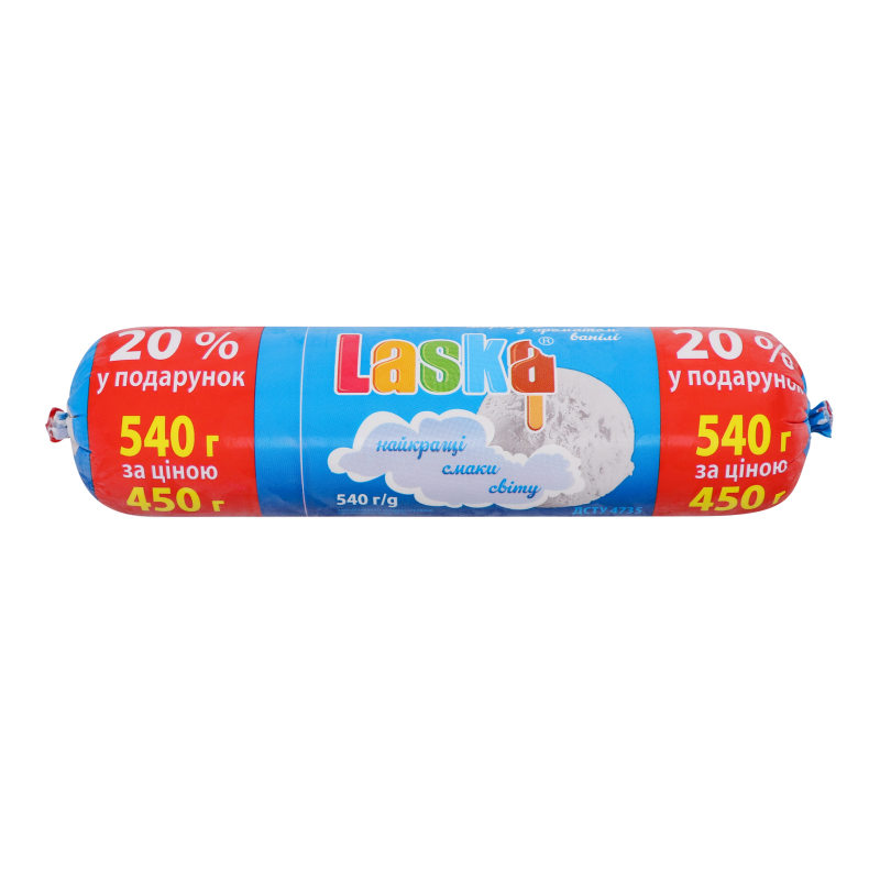 Морозиво 10% з ароматом ванілі Laska м/у