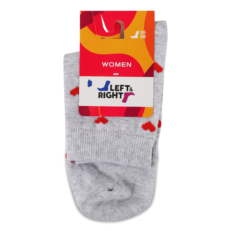 Шкарпетки жіночі світло-сірий меланж класичні бавовна р.36-38 Left & Right