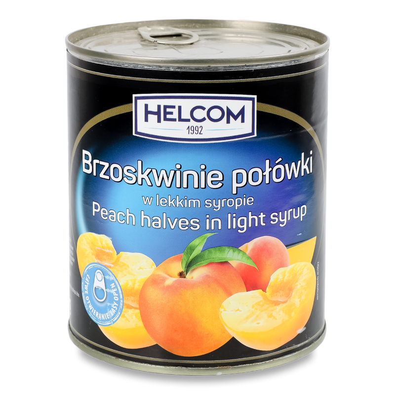 Персики половинки в сиропі 850мл ж/б Helcom