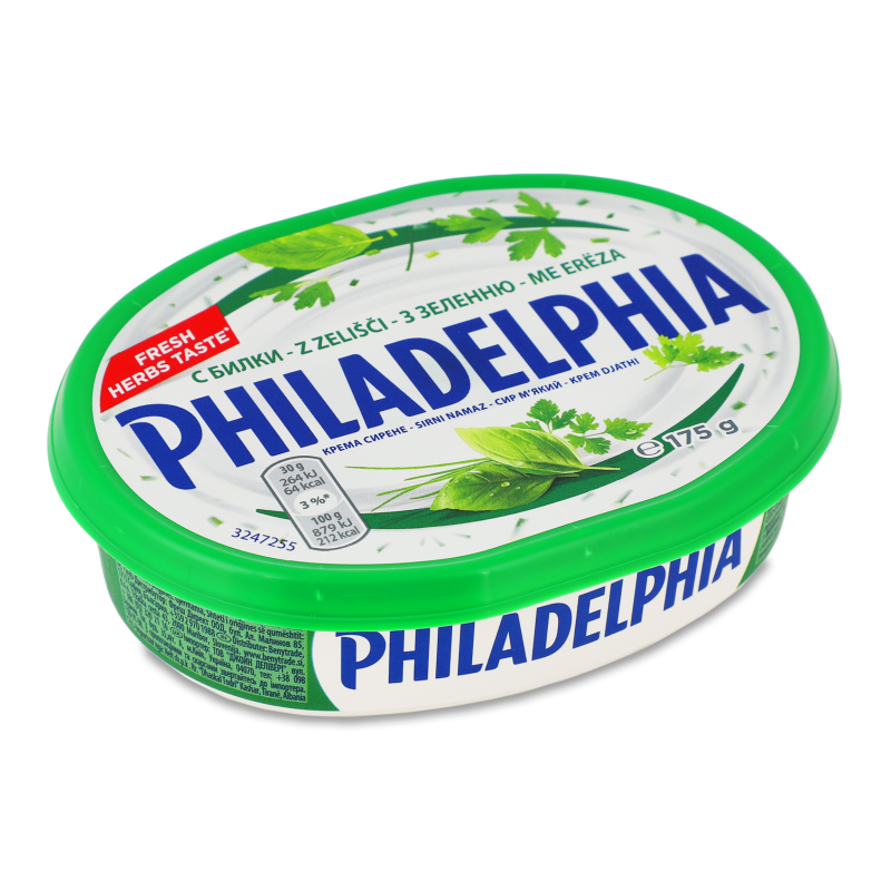 Сир м”який Філадельфія з зеленню 21% 175г Крафт
