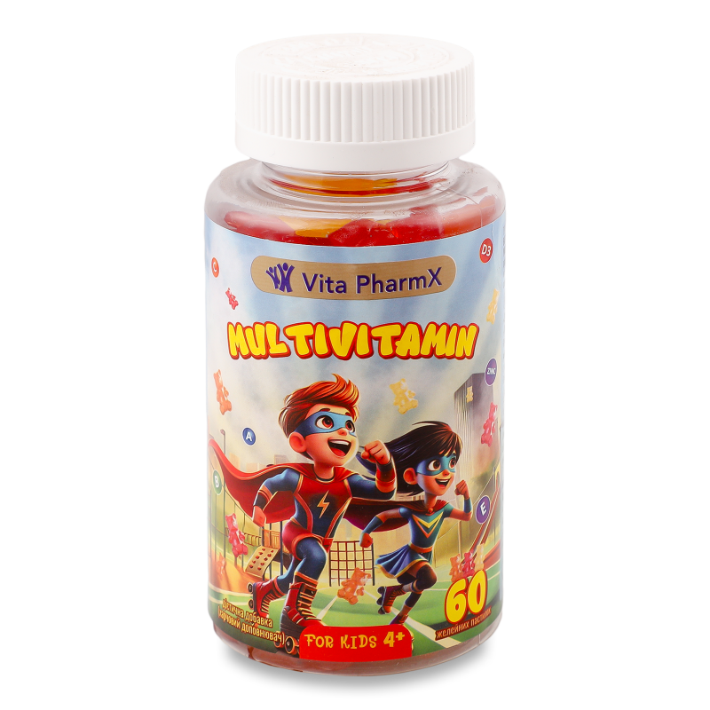 Добавка дієтична д/дітей Multivitamin від 4років 60пастилок жувальних Vita PharmX
