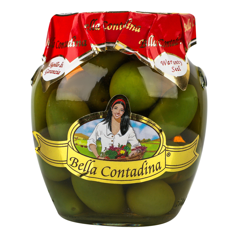 Оливки зелені з кісточками в розсолі Белла ді Черіньола Bella Contadina с/б