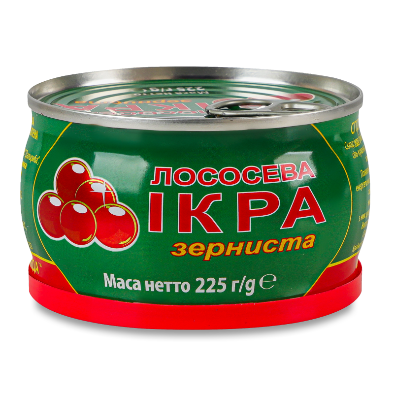 Ікра лососева зерниста 225г ж/б з ключем Шаланда