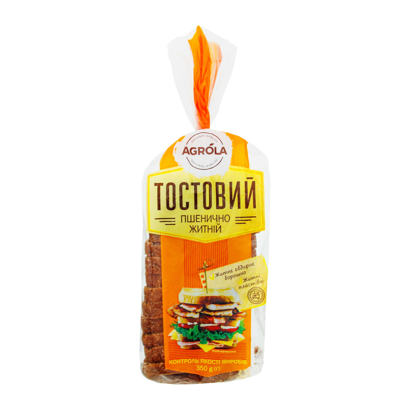 Хліб в нарізці Пшенично-житній Тостовий Agrola м/у