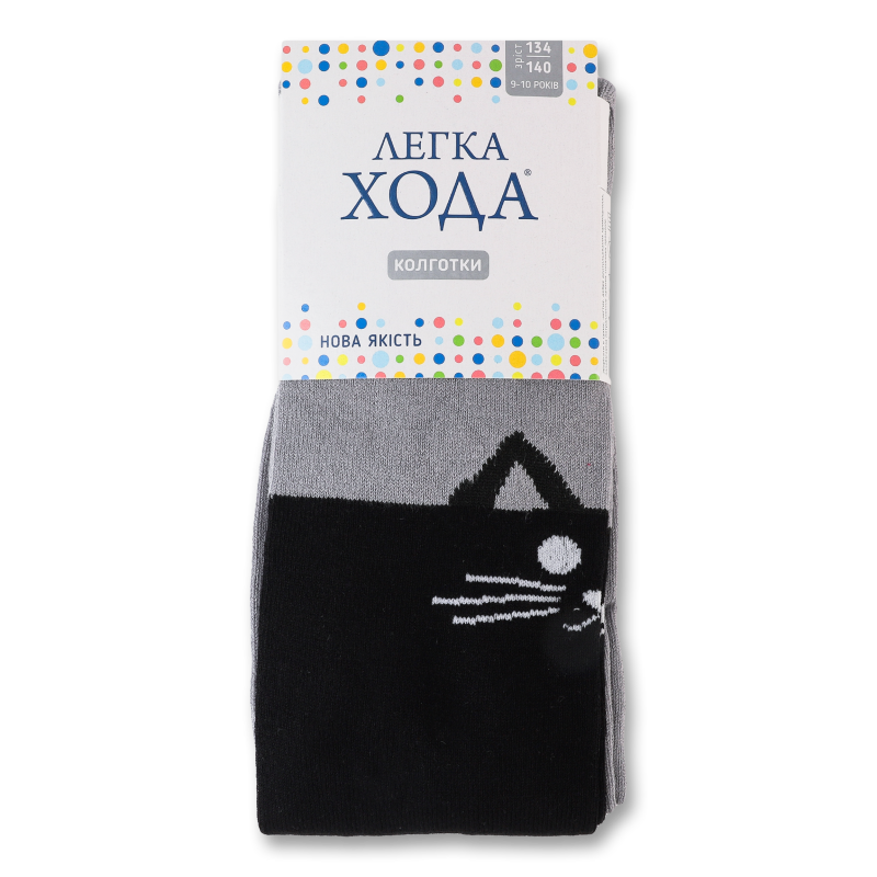 Колготки дитячі срібло-чорні бавовна р.134-140 Легка хода