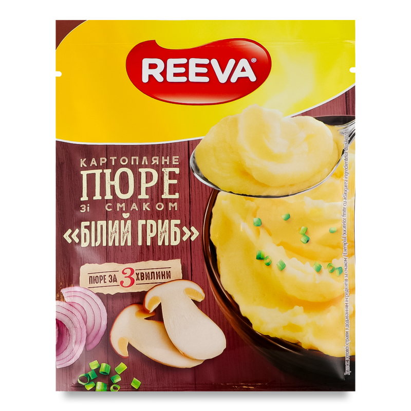Пюре картопляне швидкого приготування з смаком Білий гриб 40г Reeva