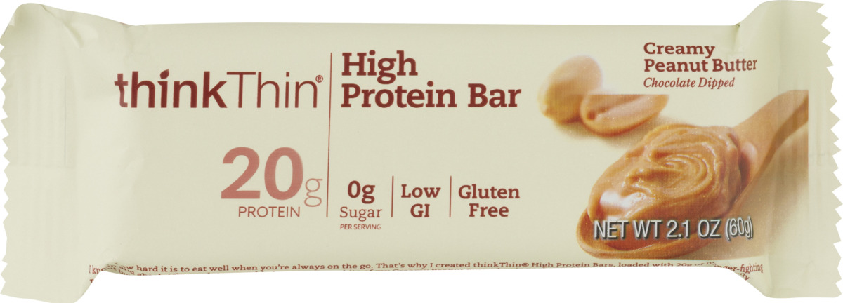ThinkThin High Protein Bars - Creamy Peanut Butter, 5-Pack (2.1 Oz Each) - Healthy Snack | Buy Now With Express International Delivery