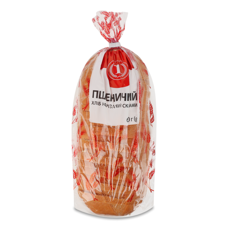 Хліб пшеничний нарізаний скибками 600г плівка ТМ “1”