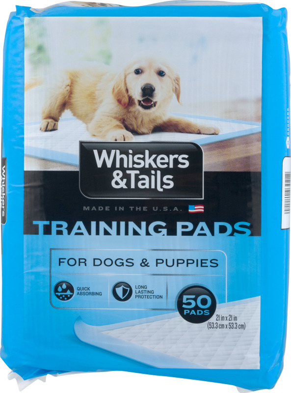 Whiskers & Tails Training Pads For Dogs & Puppies 50 CT Whiskers