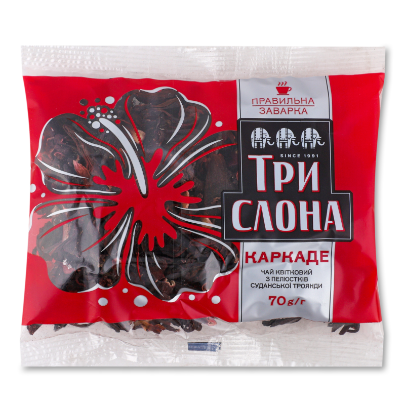 Чай квітковий Каркаде 70г м/у Три слона