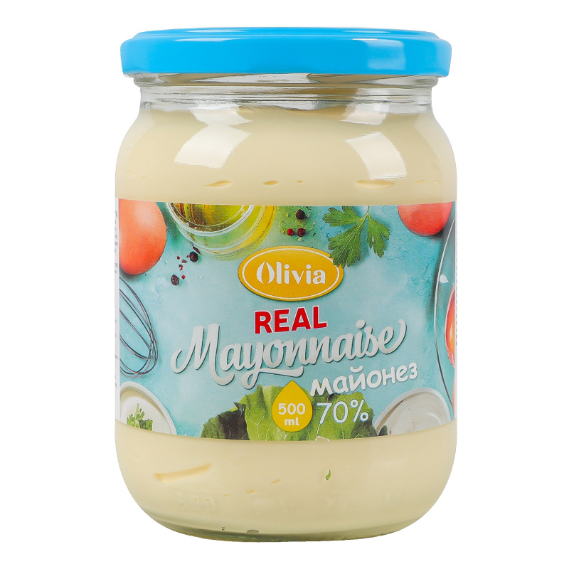 Майонез 70% Real Mayonnaise Olivia с/б 500мл Олівія(14820010750268