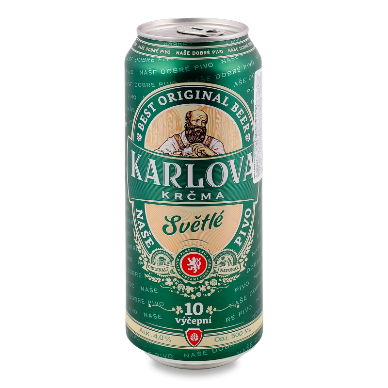 Пиво світле 4% 0,5л ж/б Karlova Krcma