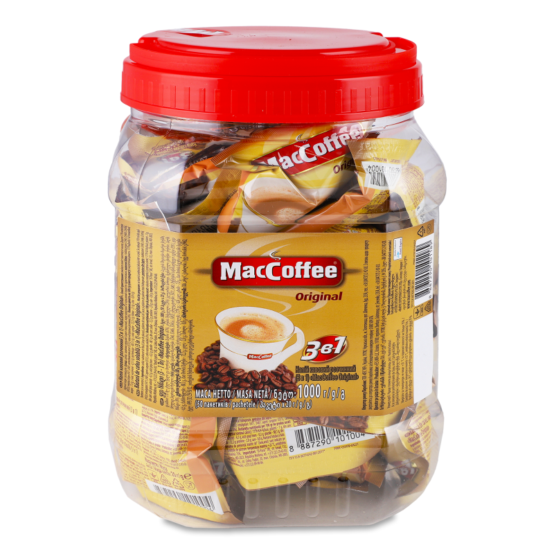 Напій кавовий Original 3в1 розчинний 50*20г пл/банка MacCoffee