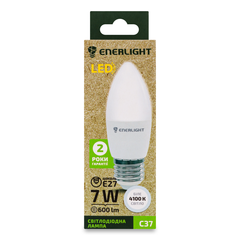 Лампа світлодіодна С37 7Вт 4100K E27 Enerlight