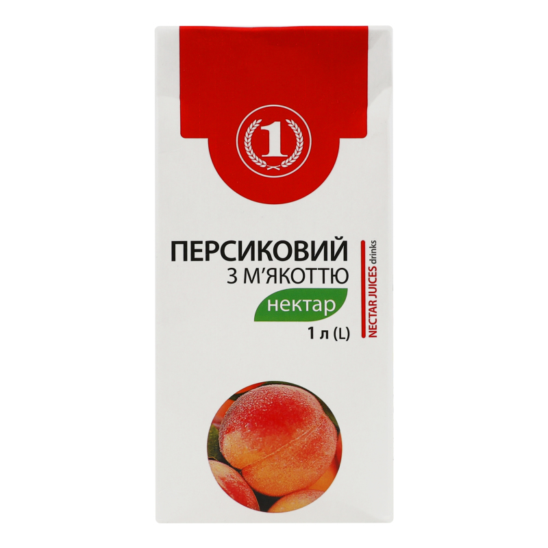 Нектар з м'якоттю неосвітлений стерилизований персиковий ТМ "1" т/п