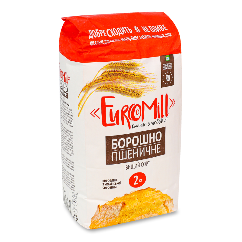 Борошно пшеничне в/г 2кг ЄвроМілл