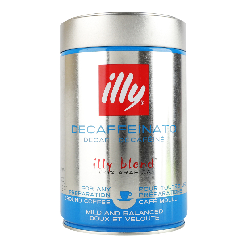 Кава натуральна смажена мелена Decaffeinato Illy з/б