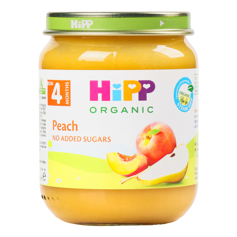 Пюре для дітей від 4міс Персики Organic Hipp с/б