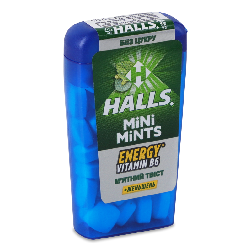 Цукерки Міні мінтс з смаком м”яти без цукру 12,5г Холлс