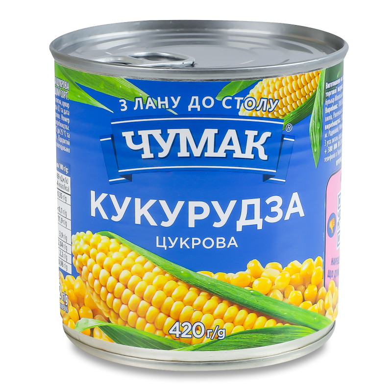Кукурудза цукрова в/г 420г ж/б Чумак