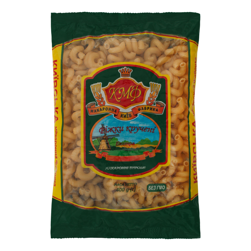 Макарони Екстра Ріжки кручені КМФ м/у 400г КМФ(4820202460282): придбати ...