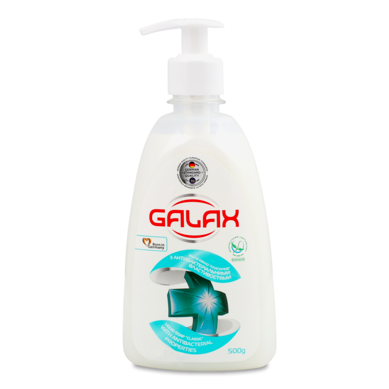 Мило рідке Класичне антибактеріальне 500г з дозатором Галакс