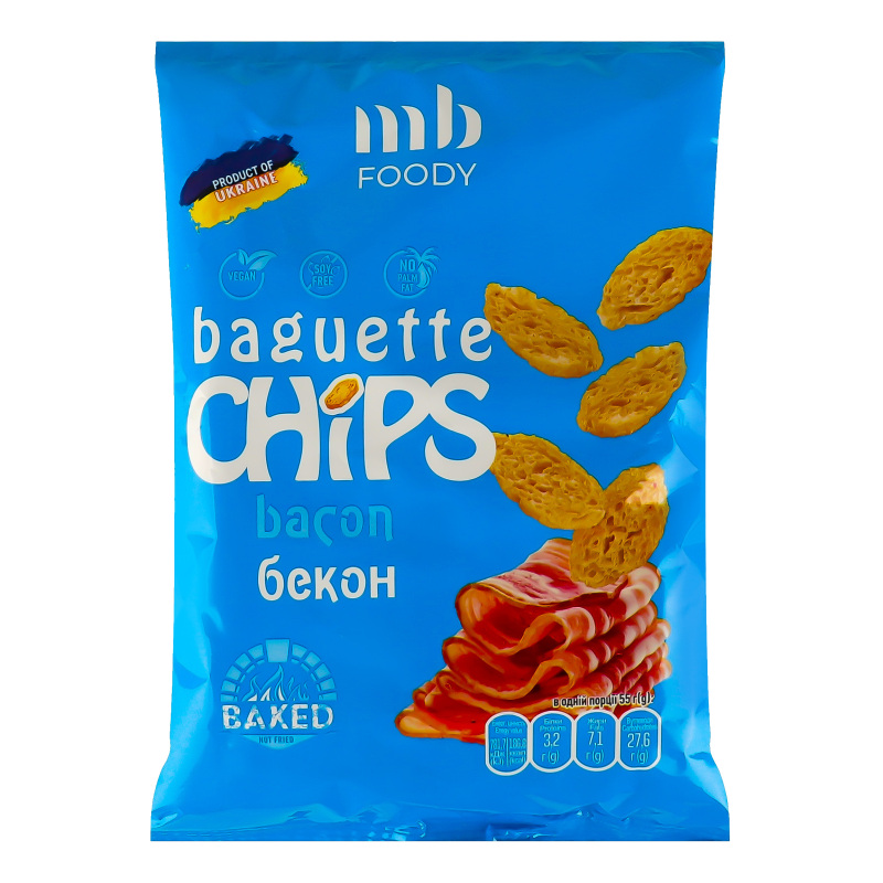 Багети житньо-пшеничні Бекон Chips MB Foody м/у