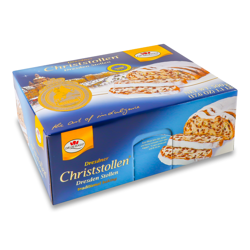 Пиріг різдвяний Штолен 500г коробка Dr.Quendt