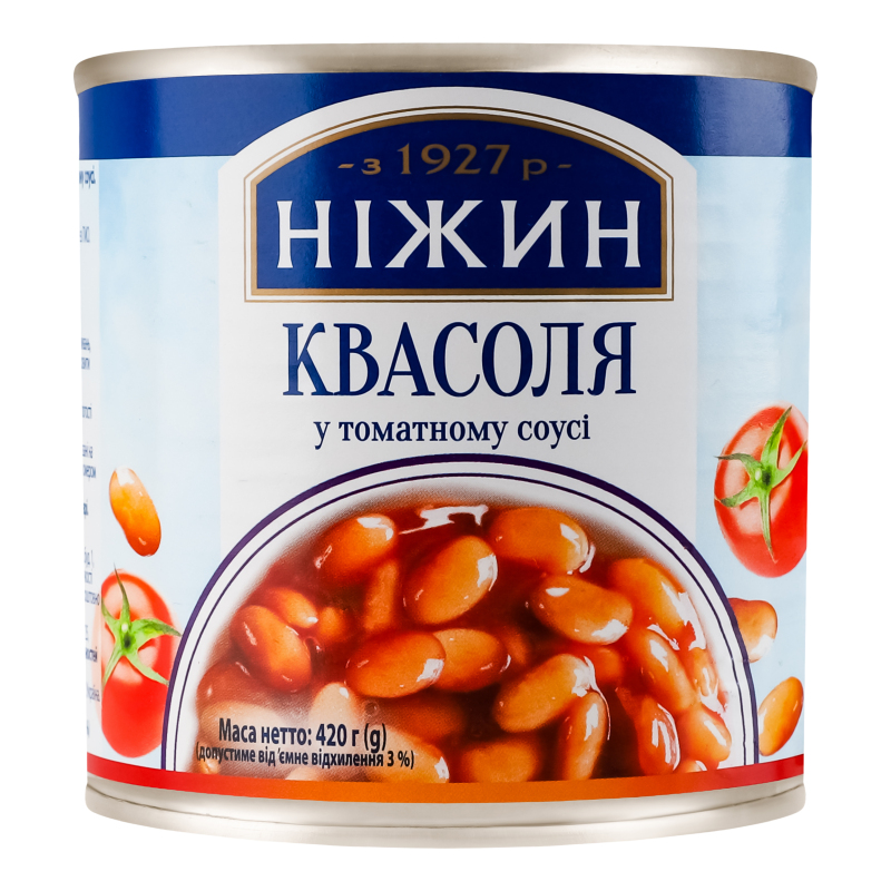Фасоль в томатном соусе Ніжин ж/б 420г Ніжин(4823006807390): купить в ...