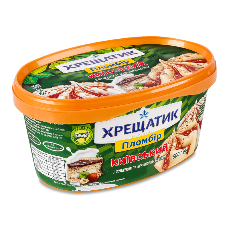 Морозиво Київський торт пломбір 500г лоток Хрещатик