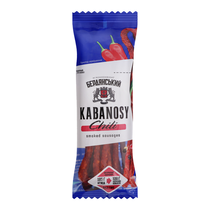 Снеки зі свинини Kabanosy Chili Бердянський м'ясокомбінат в/к м/у