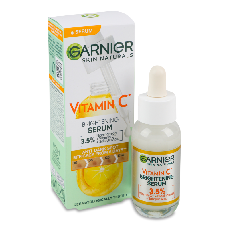 Сироватка д/обличчя Skin naturals Vitamin C д/зменшення видимості пігментних плям вирівнювання тону та сяяння шкіри 30мл Garnier
