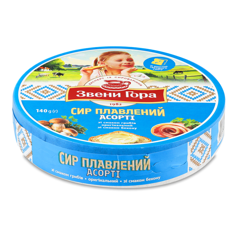 Сир плавлений Асорті 50% порційний 140г Звени Гора