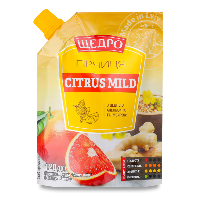 Гірчиця Citrus mild 120г д/п Щедро