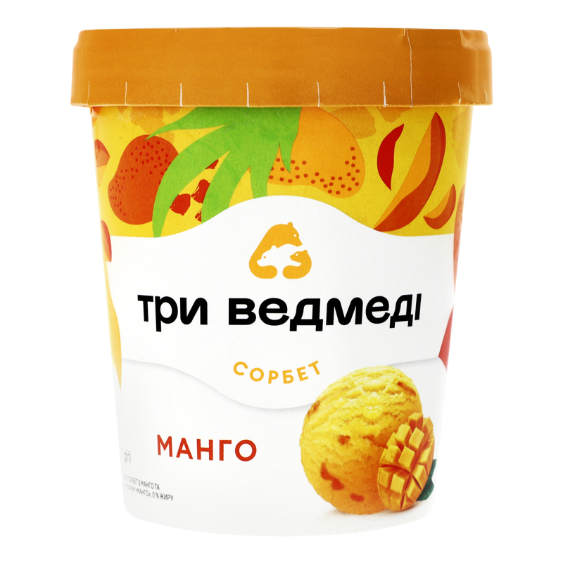 Морозиво 0% сорбет Манго Три ведмеді відро